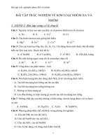 Các dạng bài tập trắc nghiệm và kiềm thổ và nhôm