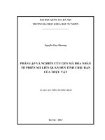 Phân lập và nghiên cứu gen mã hóa nhân tố phiên mã liên quan đến tính chịu hạn của thực vật