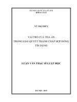 Vai trò của tòa án trong giải quyết tranh chấp hợp đồng tín dụng 