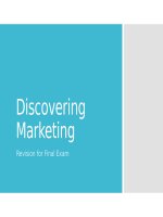 Discovering marketing final exam revision s1 2016 
