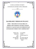 THE IMPACT OF OIL PRICE ON PRODUCTION SHARING CONTRACT BLOCK 12WEST IN NAM CON SON OF PETROVIETNAM EXPLORATION PRODUCTION CORPORATION 