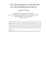 Thư viện trường đại học ở hà nội trước yêu cầu kiểm định giáo dục đại học 