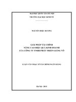 Giải pháp tài chính nâng cao hiệu quả kinh doanh của công ty TNHH phát triển giảng võ 