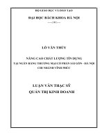 NÂNG CAO CHẤT LƯỢNG tín DỤNG tại NGÂN HÀNG THƯƠNG mại cổ PHẦN sài gòn   hà nội  CHI NHÁNH VĨNH PHÚC 