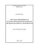 Thực trạng thi hành pháp luật về cấp giấy chứng nhận quyền sử dụng đất trên địa bàn quận đống đa, thành phố hà nội 