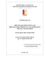 MỘT số GIẢI PHÁP NÂNG CAO HIỆU QUẢ HOẠT ĐỘNG của cục KIỂM SOÁT THỦ tục HÀNH CHÍNH 