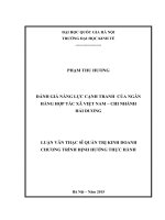 Đánh giá năng lực cạnh tranh của ngân hàng hợp tác xã việt nam   chi nhánh hải dương 