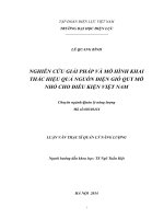 NGHIÊN cứu GIẢI PHÁP và mô HÌNH KHAI THÁC HIỆU QUẢ NGUỒN điện GIÓ QUY mô NHỎ CHO điều KIỆN VIỆT NAM 
