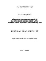 THẨM ĐỊNH tín DỤNG TRUNG dài hạn đối với các DOANH NGHIỆP sản XUẤT GẠCH ốp lát tại NGÂN HÀNG THƯƠNG mại cổ PHẦN CÔNG THƯƠNG VIỆT NAM 