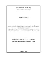 Nâng cao năng lực cạnh tranh hàng nông sản xuất khẩu vào EU của tổng công ty thương mại hà nội (HAPRO) 