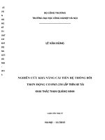 NGHIÊN cứu KHẢ NĂNG cải TIẾN hệ THỐNG bôi TRƠN ĐỘNG cơ яm3 238 lắp TRÊN XE tải KHAI THÁC THAN QUẢNG NINH 