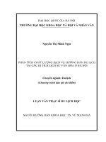 Phân tích chất lượng dịch vụ hướng dẫn du lịch tại các di tích lịch sử văn hoá ở hà nội 