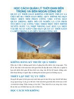 HỌC CÁCH QUẢN lý THỜI GIAN bên TRONG và bên NGOÀI CÔNG sở 