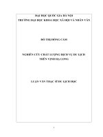 Nghiên cứu chất lượng dịch vụ du lịch trên vịnh hạ long