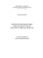 MỘT số GIẢI PHÁP HOÀN THIỆN CÔNG tác QUẢN lý dự án CHO CÔNG TY điện lực QUỐC OAI 