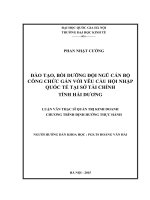 Đào tạo, bồi dưỡng đội ngũ cán bộ công chức gắn với yêu cầu hội nhập quốc tế tại sở tài chính hải dương 