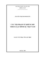 Các tội phạm về khủng bố theo luật hình sự việt nam 