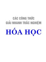 Tổng hợp các công thức giải nhanh bài tập trắc nghiệm Hóa học (hay)