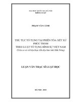 Thủ tục tố tụng tại phiên tòa xét xử phúc thẩm theo luật tố tụng hình sự việt nam (trên cơ sở số liệu thực tiễn địa bàn tỉnh đăk nông) 