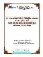 Xây dựng mô hình hình quản lý chất lượng toàn diện trong quản lý thuế nghiên cứu tình huống chi cục thuế quận phú nhuận