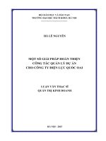 MỘT số GIẢI PHÁP HOÀN THIỆN CÔNG tác QUẢN lý dự án CHO CÔNG TY điện lực QUỐC OAI 