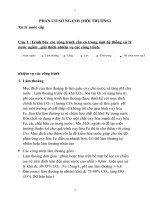 ĐỀ CƯƠNG ÔN TẬP CƠ SỞ NGÀNH MÔI TRƯỜNG