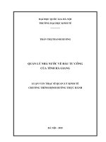 Quản lý nhà nước về đầu tư công của tỉnh hà giang 