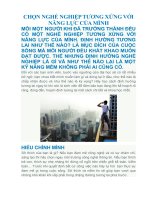 CHỌN NGHỀ NGHIỆP TƯƠNG XỨNG với NĂNG lực của MÌNH 