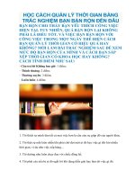 HỌC CÁCH QUẢN lý THỜI GIAN BẰNG TRẮC NGHIỆM bạn bận rộn đến đâu 