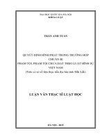 Quyết định hình phạt trong trường hợp chuẩn bị phạm tội, phạm tội chưa đạt theo luật hình sự việt nam ( trên cơ sở số liệu thực tiễn địa bàn tỉnh đắk lắk) 