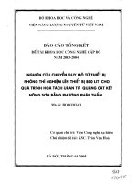 Nghiên cứu chuyển quy mô từ thiết bị phòng thí nghiệm lên thiết bị 800 lít cho quá trình hòa tách uran từ quặng cát kết nông sơn bằng phương pháp thấm 