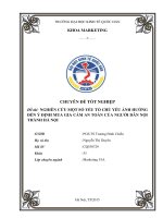 Một số yếu tố chủ yếu ảnh hưởng đến ý định mua gia cầm an toàn của người dân nội thành hà nội 