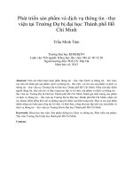 Phát triển sản phẩm và dịch vụ thông tin –thư viện tại trường dự bị đại học thành phố hồ chí minh 