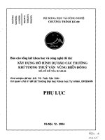 Xây dựng mô hình dự báo các trường khí tượng thủy văn vùng biển đông 