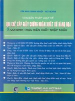 Van ban phap luat ve qui che cap giay chung nhan xuat xu hang hoa va qui dinh thuc hien xuat nhap khau