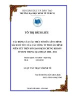 Tác động của cấu trúc sở hữu lên chính sách cổ tức của các công ty phi tài chính niêm yết trên sở giao dịch chứng khoán TP hồ chí minh