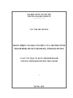 Hoàn thiện văn hóa tổ chức của trường PTTH thanh bình, huyện thanh hà, tỉnh hải dương 