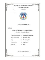 QUẢN TRỊ QUAN hệ KHÁCH HÀNG  CÔNG TY cổ PHẦN bến EN 