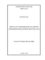 Pháp luật về kinh doanh vận chuyển hành khách bằng đường bộ ở việt nam 