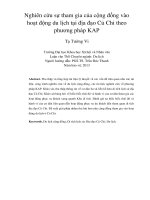 Nghiên cứu sự tham gia của cộng đồng vào hoạt động du lịch tại địa đạo củ chi theo phương pháp KAP 