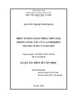 luận án hiện tượng giao thoa thể loại trong sáng tác của a chekhov (qua khảo sát kịch và truyện ngắn)