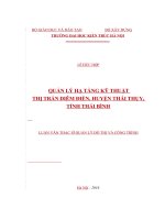 QUẢN LÝ HẠ TẦNG KỸ THUẬT THỊ TRẤN DIÊM điền, HUYỆN THÁI THỤY, TỈNH THÁI BÌNH 