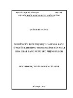 NGHIÊN cứu điều TRỊ NHẠY cảm NGÀ RĂNG ở NGƯỜI LAO ĐỘNG TRONG NGÀNH sản XUẤT hóa CHẤT BẰNG nước súc MIỆNG FLUOR 