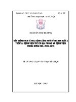 ĐặC điểm DịCH tễ học BệNH LồNG RUộT ở TRẻ EM dưới 2 TUổI tại BệNH VIệN TRẻ EM hải  PHòNG và BệNH VIệN TRUNG ƯƠNG HUế, 2013 2015 