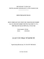 HOÀN THIỆN kế TOÁN THUẾ THU NHẬP DOANH NGHIỆP tại các DOANH NGHIỆP THƯƠNG mại NHỎ và vừa TRÊN địa bàn QUẬN ĐỐNG đa, TP  hà nội 