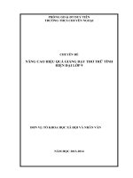 NÂNG CAO HIỆU QUẢ GIẢNG dạy THƠ TRỮ TÌNH HIỆN đại lớp 9