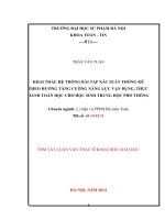 KHAI THÁC hệ THỐNG bài tập xác SUẤT THỐNG kê THEO HƯỚNG TĂNG CƯỜNG NĂNG lực vận DỤNG, THỰC HÀNH TOÁN học CHO học SINH TRUNG học PHỔ THÔNG 