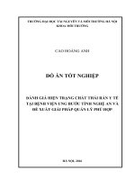 ĐÁNH GIÁ HIỆN TRẠNG CHẤT THẢI rắn y tế tại BỆNH VIỆN UNG bướu TỈNH NGHỆ AN và đề XUẤT GIẢI PHÁP QUẢN lý PHÙ hợp 