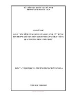 KHAI THÁC TÍNH NĂNG ĐỘNG của học SINH, gây HỨNG THÚ TRONG GIỜ học môn GDCD ở TRƯỜNG THCS THÔNG QUA PHƯƠNG PHÁP “TRÒ CHƠI 