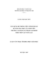 XÂY DựNG hệ THốNG TIÊU CHÍ ĐÁNH GIÁ kĩ NĂNG dạy học của SINH VIÊN TRƯờNG CAO ĐẳNG sư PHạM NAM ĐịNH THEO TIếP cận NĂNG lực 